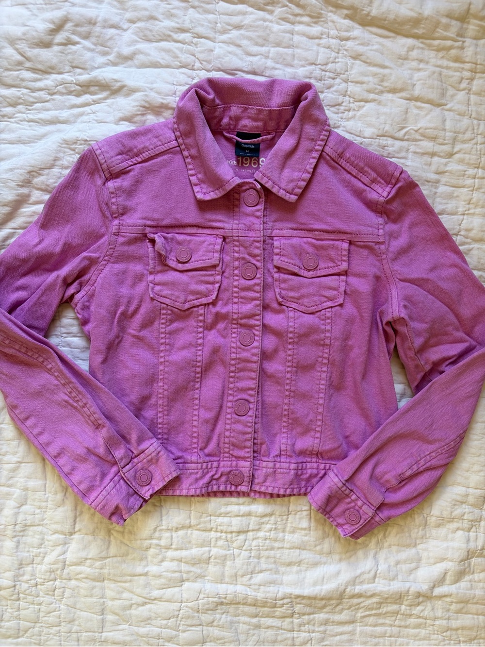 GAP Women's Bright Pink Denim Trucker Jacket